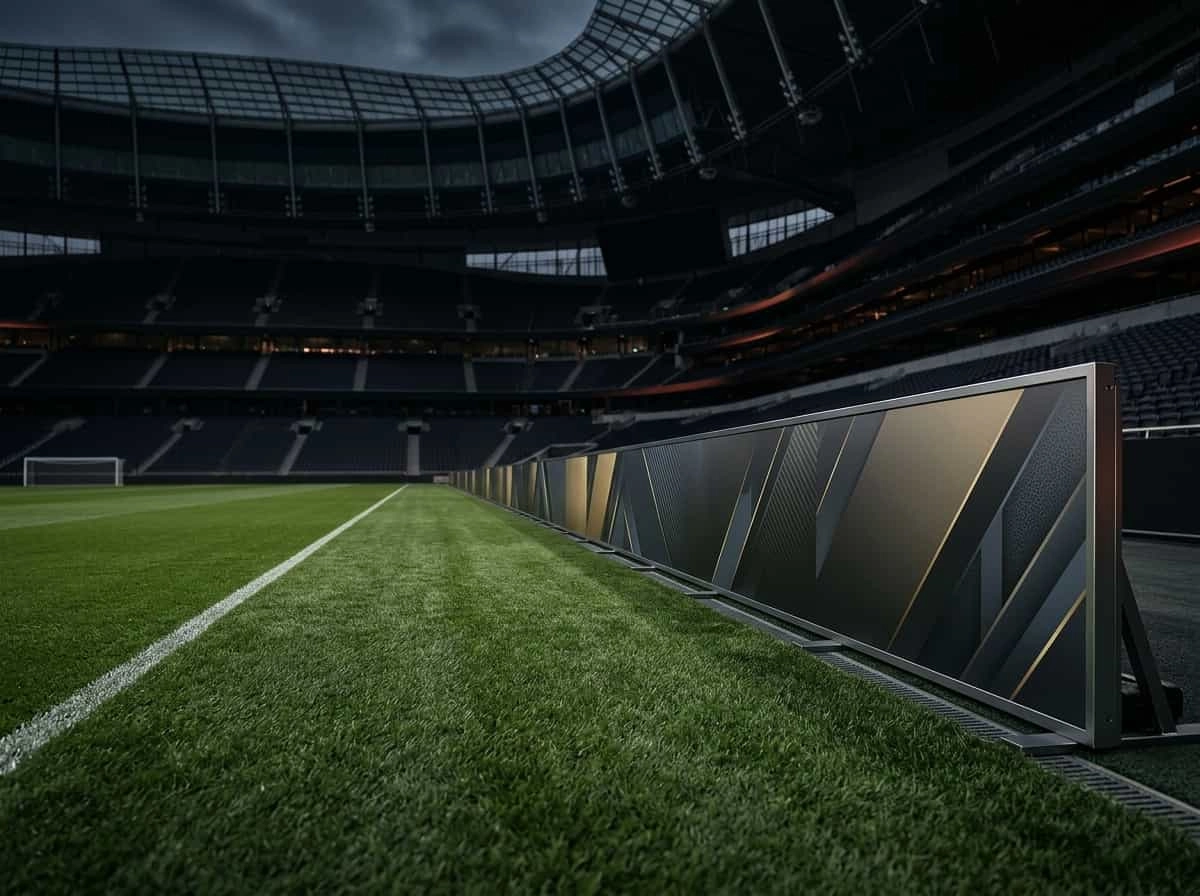 vallas publicitarias rígidas perimetrales campo de fútbol borde de campo estadio profesional